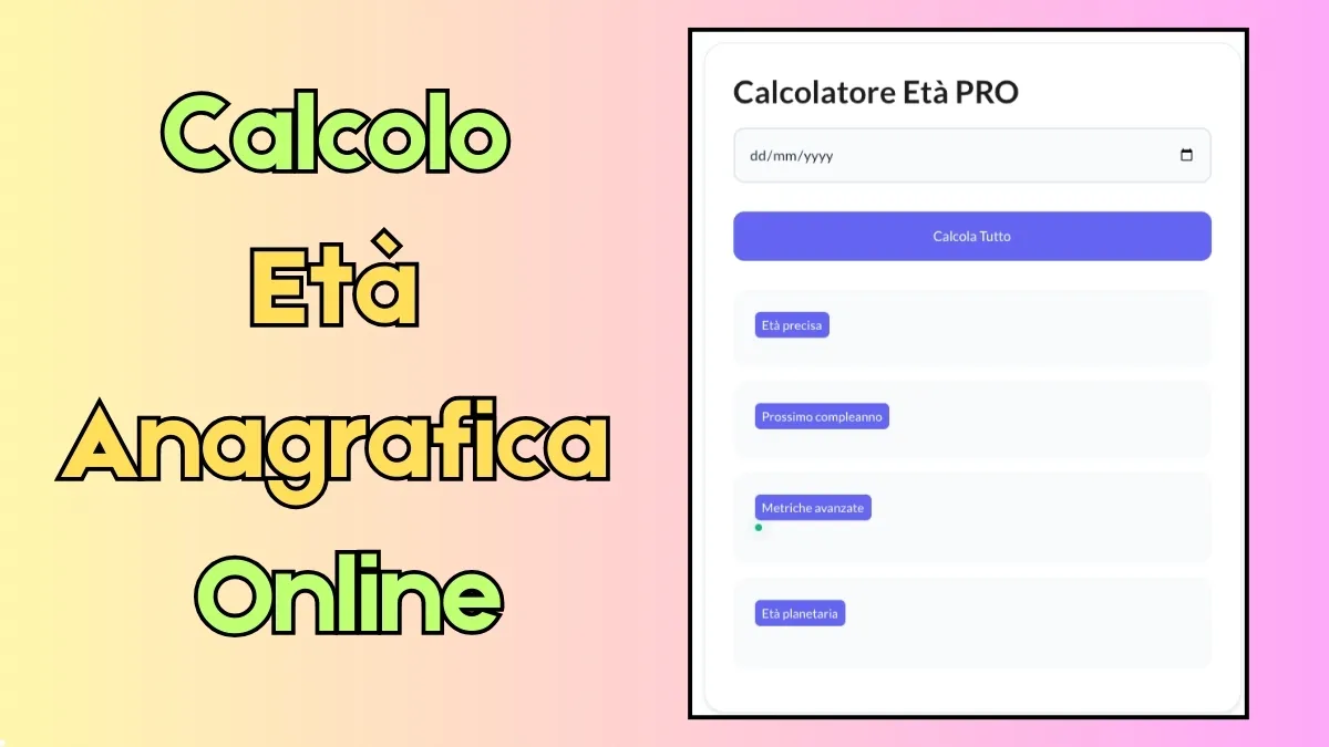 Calcolo Età Anagrafica Online